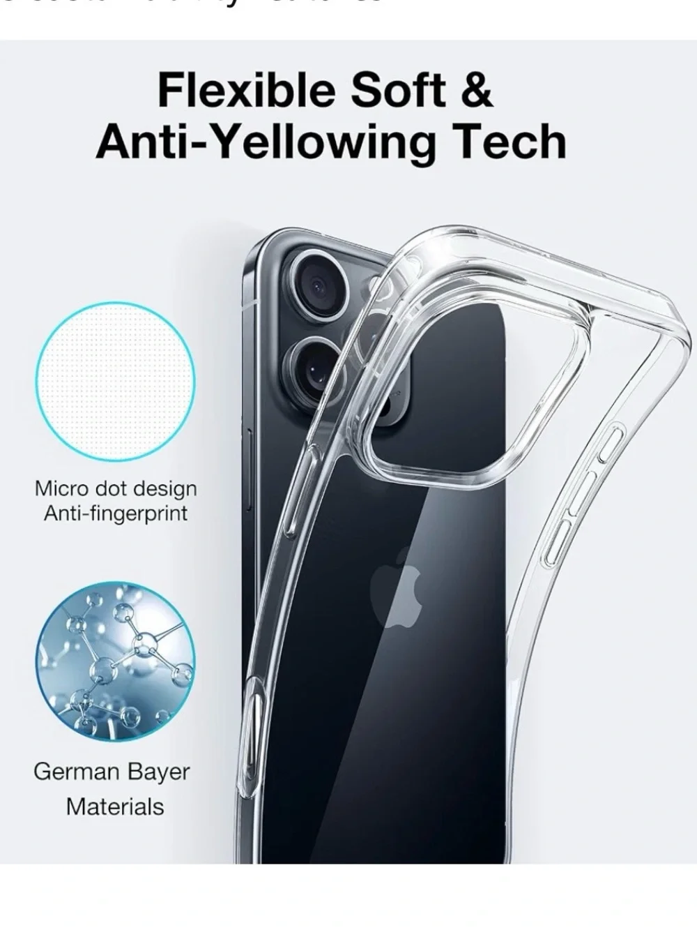 Minimalist Crystal Clear iPhone 16 Pro Case, Ultra-Thin, Non-Yellowing NEW NIP
